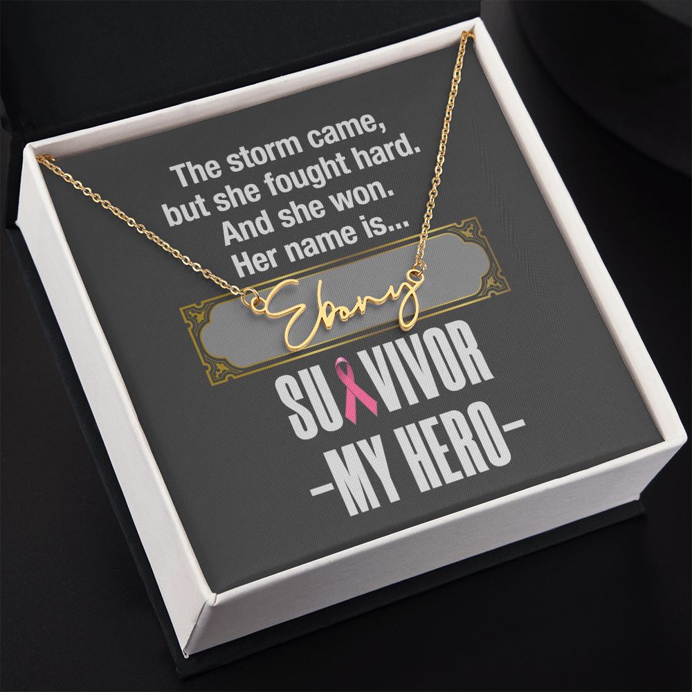 Survivor My Hero Signature Style Name Necklace