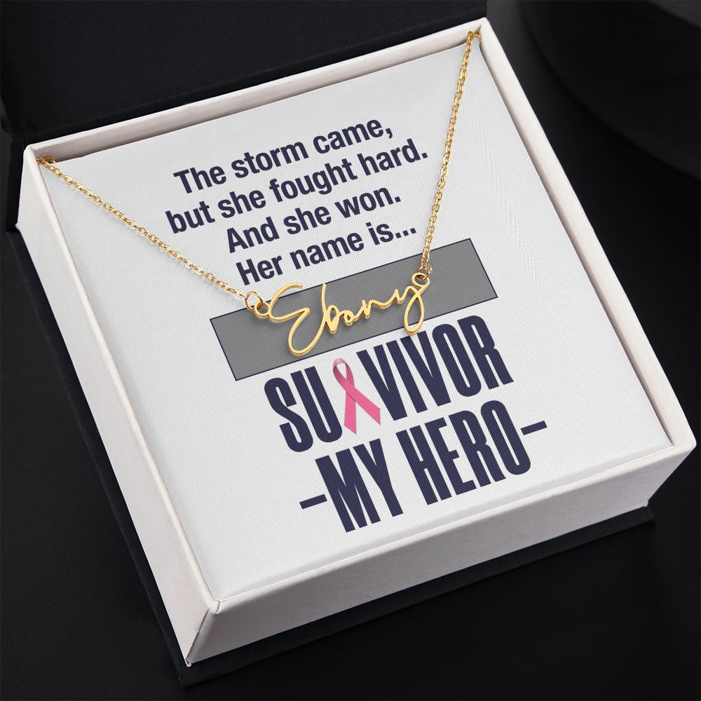 Survivor My Hero Signature Style Name Necklace