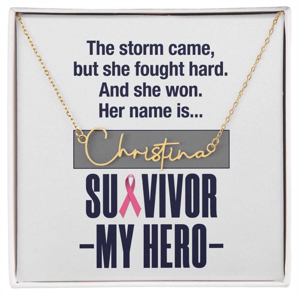 Survivor My Hero Signature Style Name Necklace
