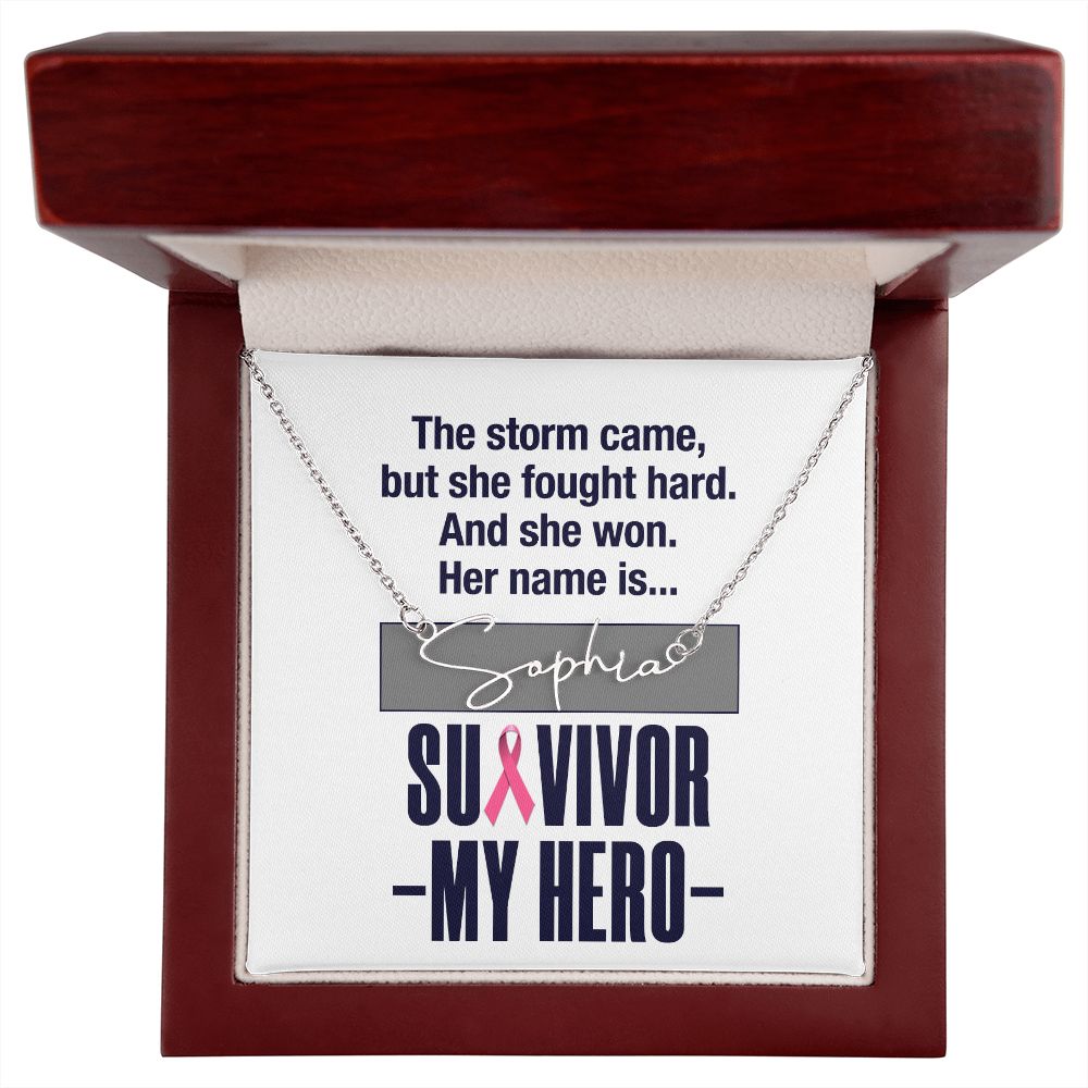 Survivor My Hero Signature Style Name Necklace