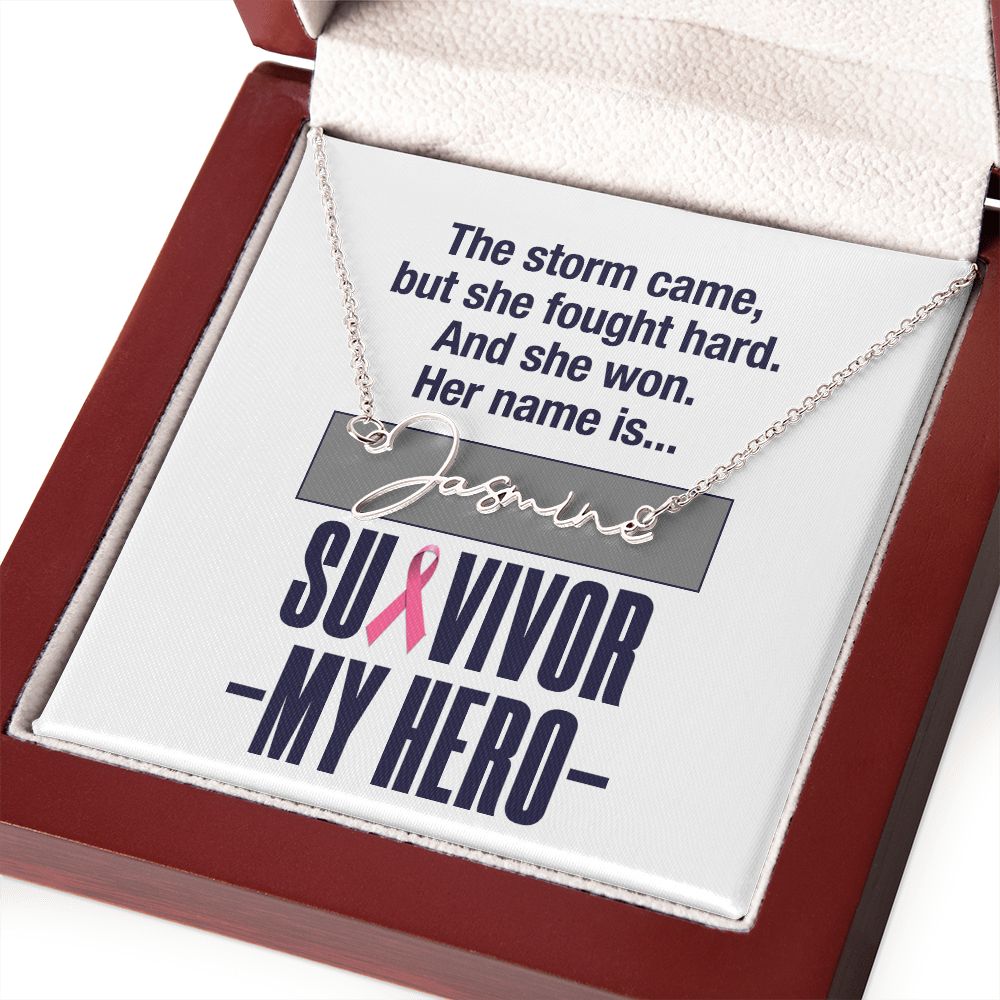 Survivor My Hero Signature Style Name Necklace