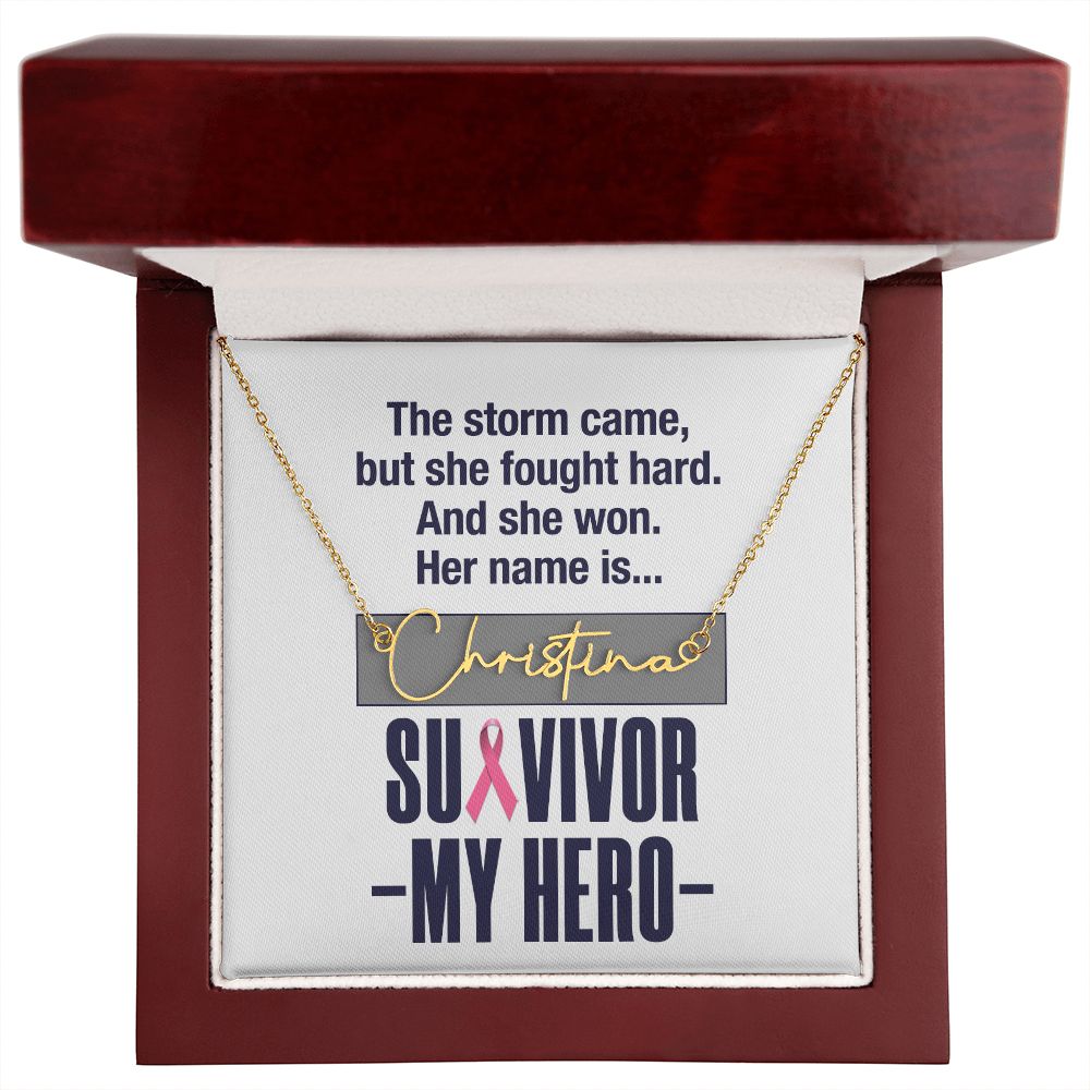 Survivor My Hero Signature Style Name Necklace