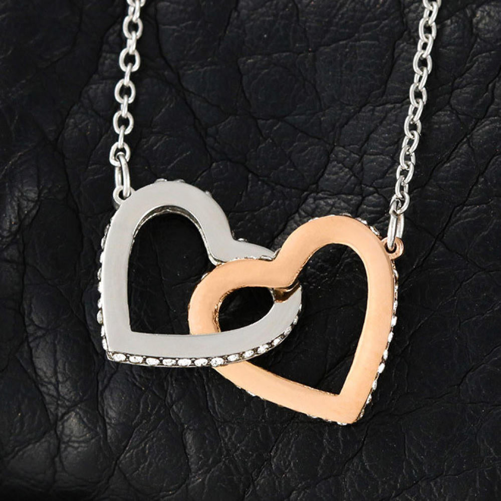Happy Anniversary Personalized Interlocking Hearts Necklace