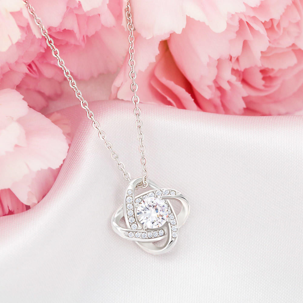 Personalized Beer Lover's Wife Love Knot Necklace