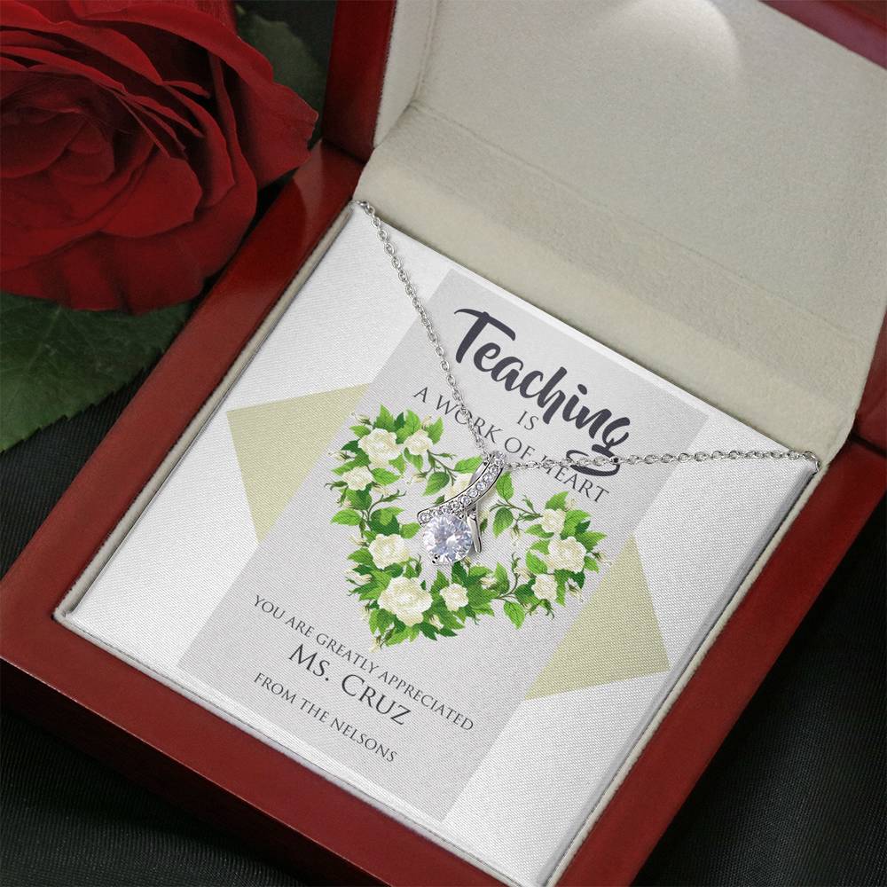 Personalized Teacher Appreciation Alluring Beauty Necklace