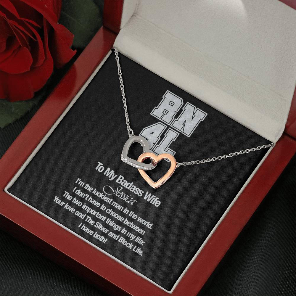 Personalized RN4L Badass Wife Necklace