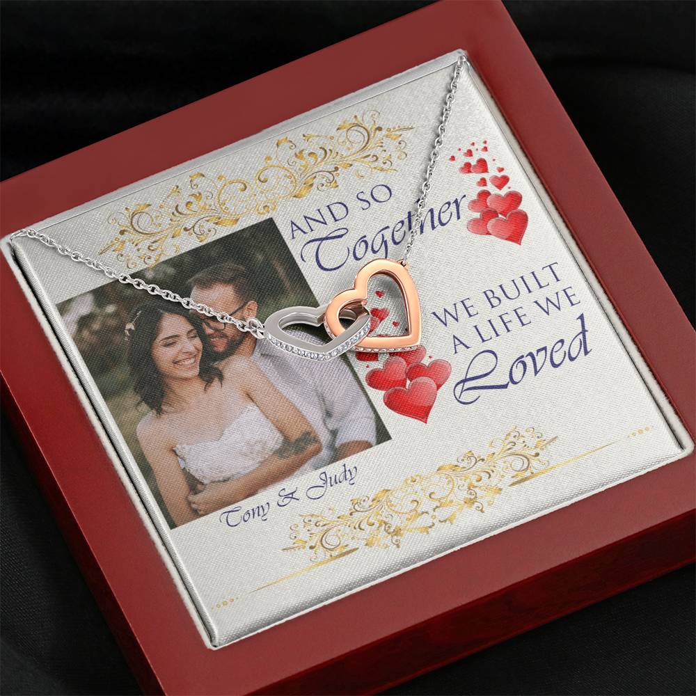 Personalized A Life We Loved Interlocking Hearts Necklace