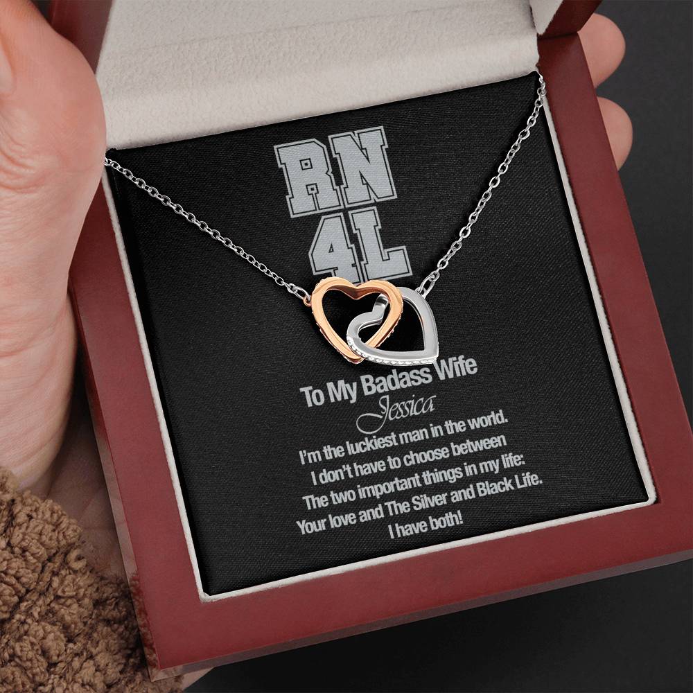 Personalized RN4L Badass Wife Necklace