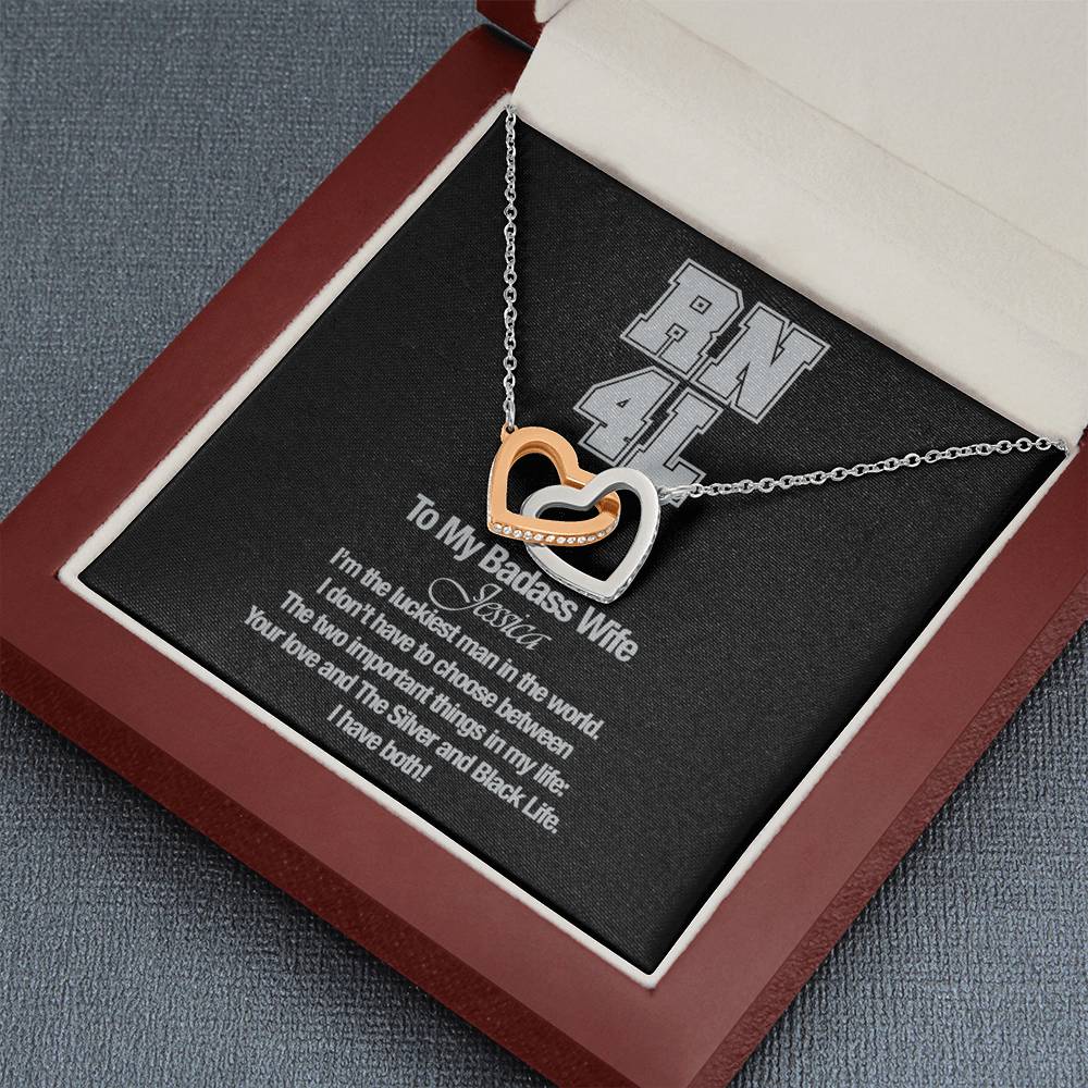 Personalized RN4L Badass Wife Necklace