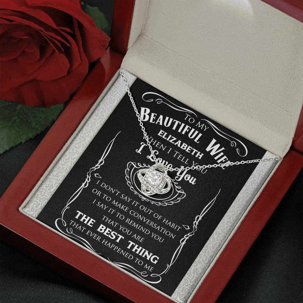 Personalized JD Beautiful Wife Love Knot Necklace