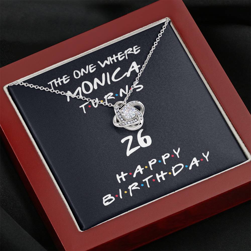 Personalized Friends Theme Birthday Love Knot Necklace
