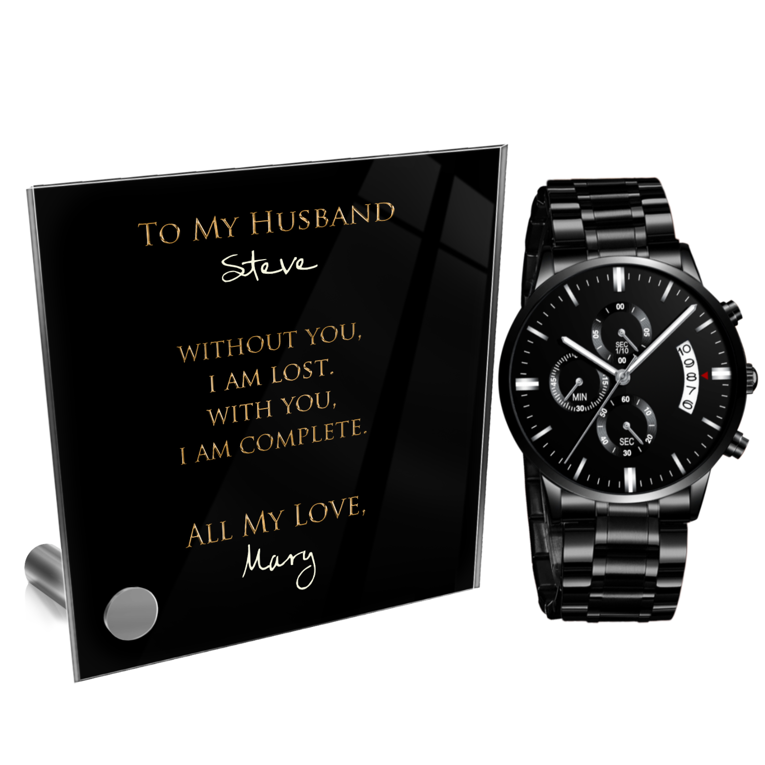 Personalized Men's Luxury Chronograph With Lumenglass Display