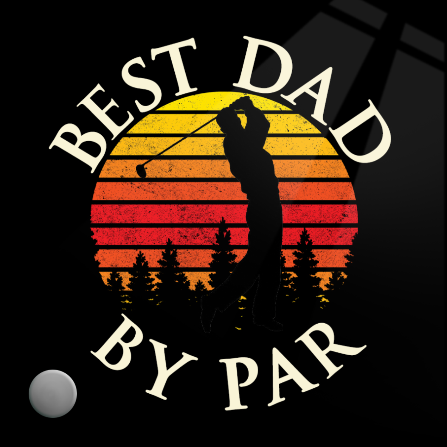 Best Dad by Par Polished Gold Cross With Lumenglass