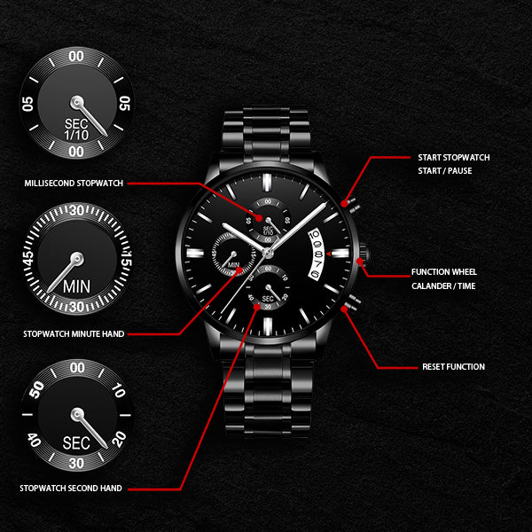 Personalized Men's Luxury Chronograph With Lumenglass Display