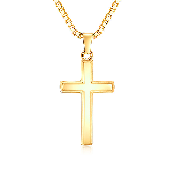 To My Husband Polished Gold Cross With Lumenglass