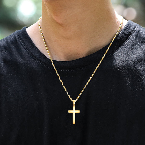 Best Dad by Par Polished Gold Cross With Lumenglass